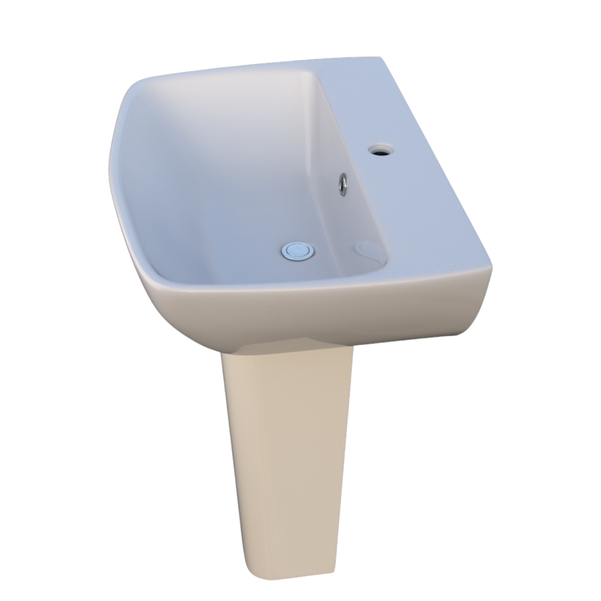 Thames 50cm Wash Basin Full Pedestal