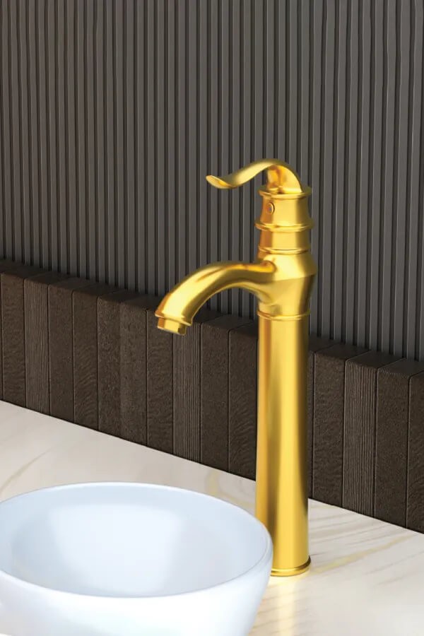 PREMIUM SINGLE LEVER Basin Mixer (Gold) - 12”